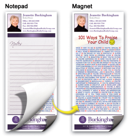 3 1/2"x8" Full-Color Magnetic Notepads - 101 Ways to Praise Your Child