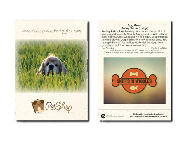 Dog Grass Seed Packet