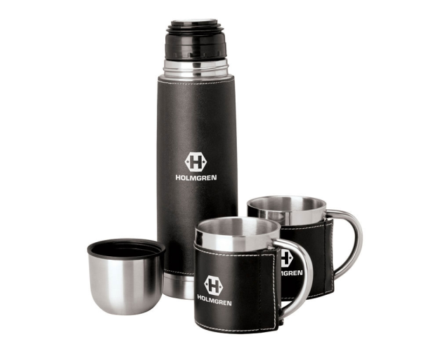 Steel Flask & Cups Travel Set