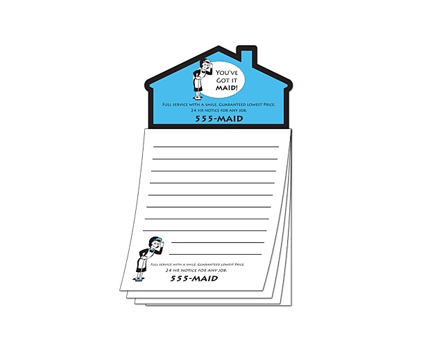 Magna-Pad 50 Sheet Note Pad w/ House Shape Magnet (3.5"x6.25")