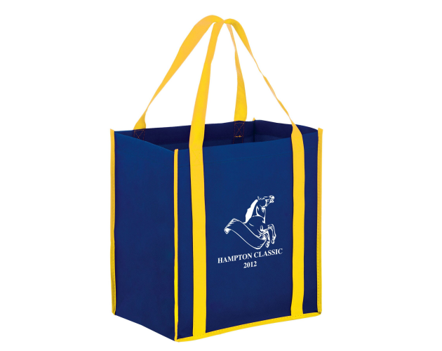 Two-Tone Heavy Duty Non-Woven Grocery Bag with Insert (12"x8"x13") - Screen Print