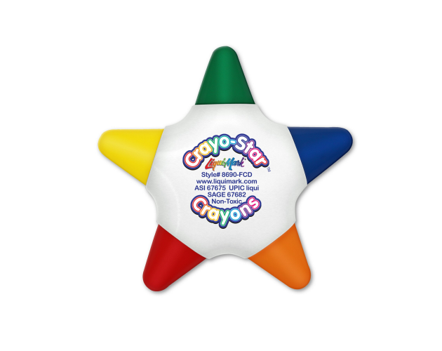 Crayo-Star 5 Color Star Crayon with Full Color Decal