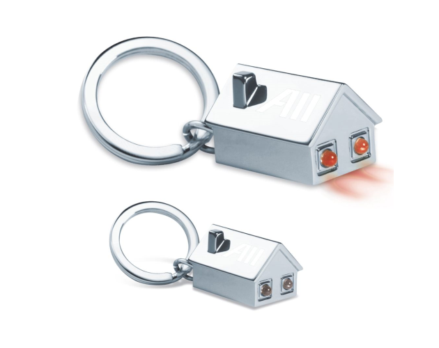 Dimensional Molded House Key Holder w/ 2 Red Lights & Batteries