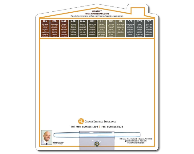 Memo Board - 8.5"x10.125" Laminated Shaped (Home/House) - 14 Point
