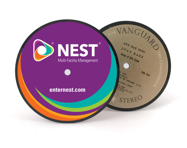 Record Coasters - 1 sided imprint