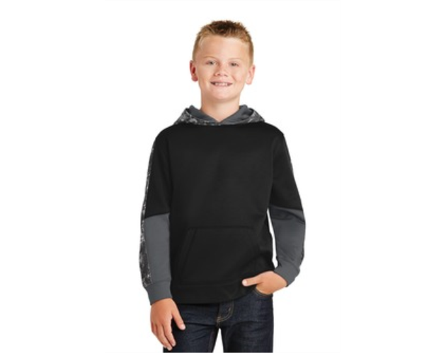 Sport-Tek® Youth Sport Wick® Mineral Freeze Fleece Colorblock Hooded Pullover Shirt