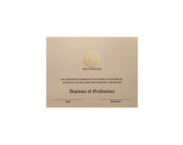 Stock Graduation Diploma - Thermographed & Gold Foiled