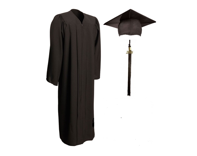 child/toddlers-Matte Fabric - Graduation Cap, Gown, & 1-Color Tassel 