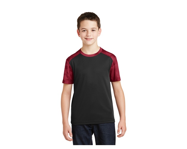 Youth Sport-Tek® CamoHex Color-Block Tee Shirt