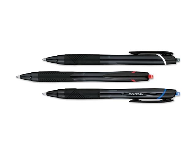 Uni Ball JetStream Sport Retractable Rollerball Pen w/ Textured Grip WITBLACK,BLUE,REDINK