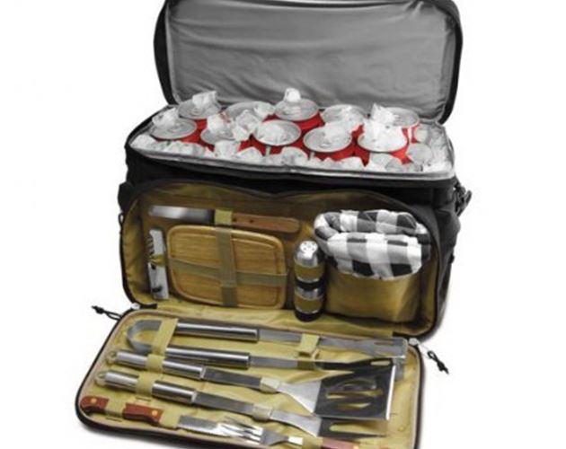 Cooler and 12-Piece BBQ Tools Combo Pack