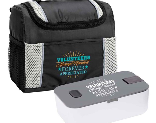 Volunteers: Always Needed, Forever Appreciated Bayville Lunch/Cooler Bag & Food Container Combo