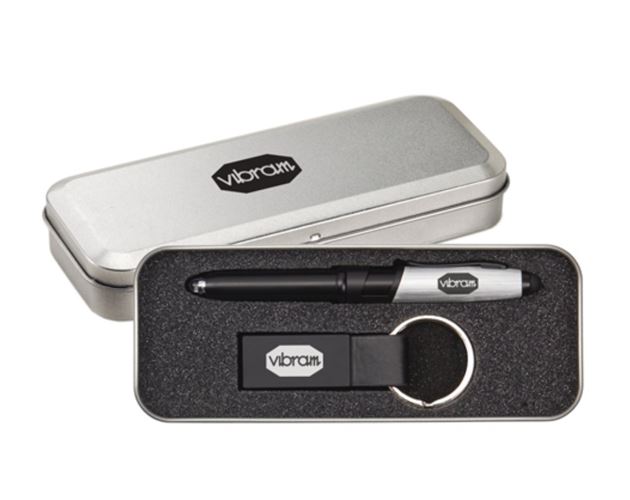 Nano Pen/Stylus/Keyring Gift Set - Silver