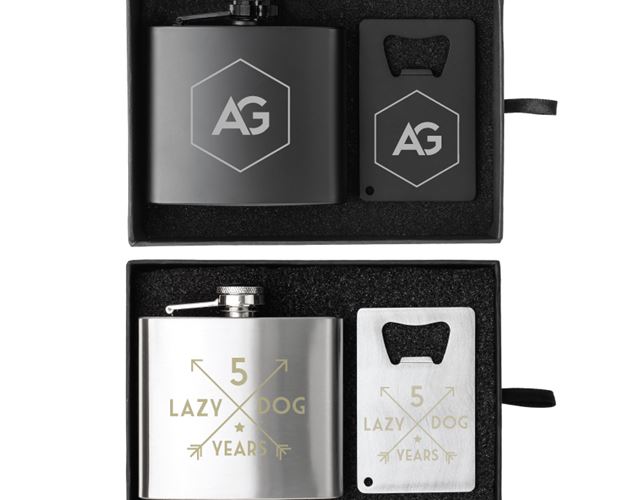 Crafter 5 Oz. Flask and Bottle Opener Gift Set