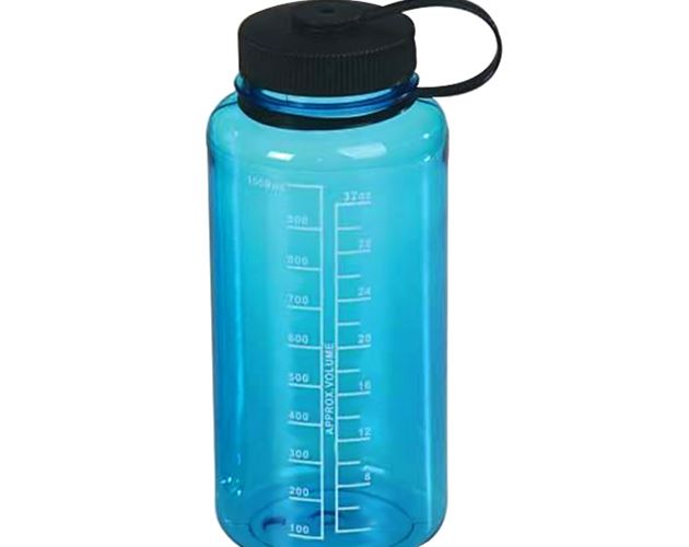 Translucent Blue Water Bottle w/ Measurement Markers