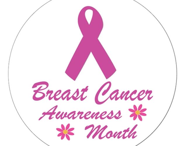 2¼" Stock Celluloid "Breast Cancer Awareness Month" Button