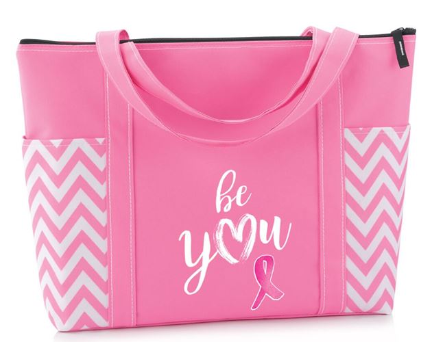 Be You Pink Chevron Tote