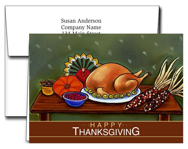 Thanksgiving Greeting Cards w/Imprinted Envelopes