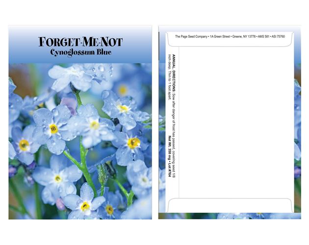 Standard Series Forget Me Not Seed Packet - Digital Print/Packet Back Imprint