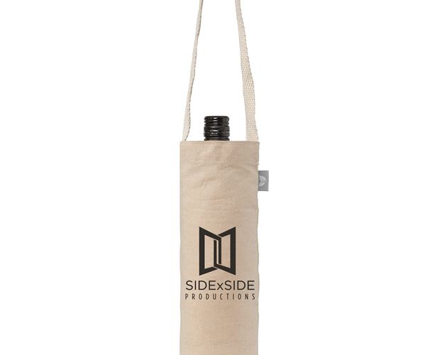 Single-Bottle Wine Tote Bag - 6 oz Recycled Cotton Blend