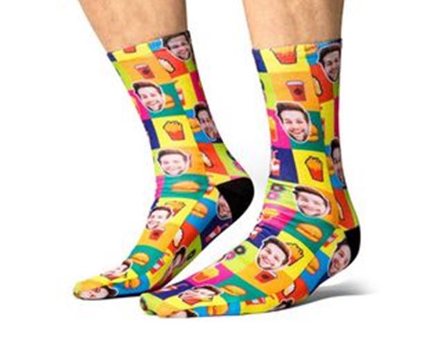 Mid Calf sublimated full color Socks, 200 needle