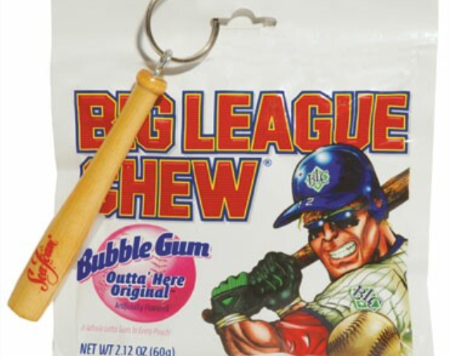 Big League Chew w/ Mini Baseball Bat Key Chain