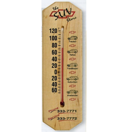 Large Maple Wood Indoor/ Outdoor Thermometer