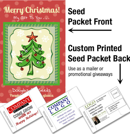 Christmas Tree Seeds - Douglas Fir/ Mailable Seed Packet - Custom Printed Back