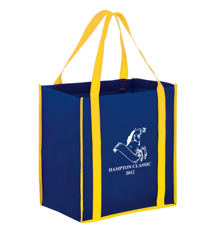 Two-Tone Heavy Duty Non-Woven Grocery Bag with Insert (12"x8"x13") - Screen Print