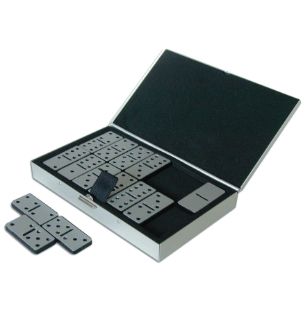 Metal Travel Domino Game Set with Case