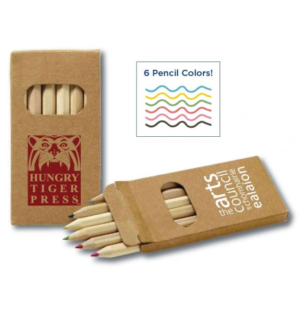 Six-Color Mini Wooden Pencil Set in Box
