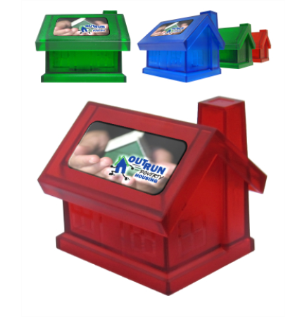 Union Printed House Shaped Coin Bank Box - Full Color Print