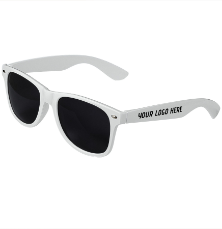 White Retro Tinted Lens Sunglasses
