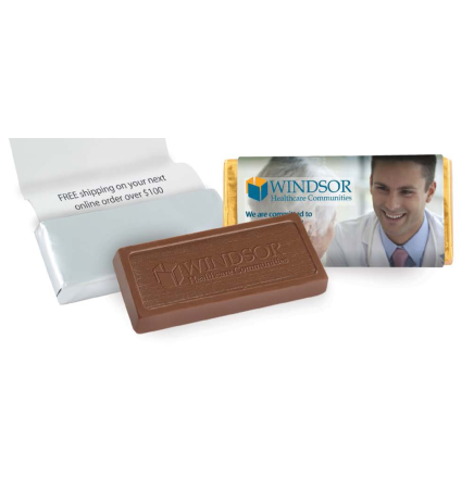 1 Oz. Premium Belgian Chocolate Candy Bar w/ 4 Color Process Wrapper