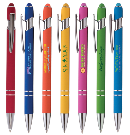 Ellipse Softy Brights w/Stylus - Full-Color Metal Pen