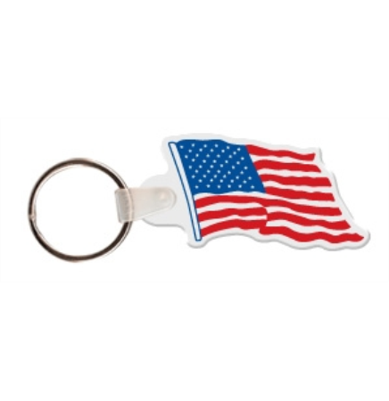 American Flag - Key Tag W/ Key Ring