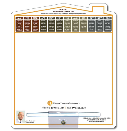 Memo Board - 8.5"x10.125" Laminated Shaped (Home/House) - 14 Point