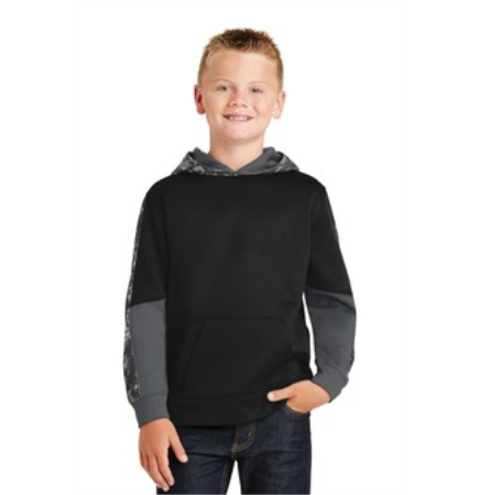 Sport-Tek® Youth Sport Wick® Mineral Freeze Fleece Colorblock Hooded Pullover Shirt