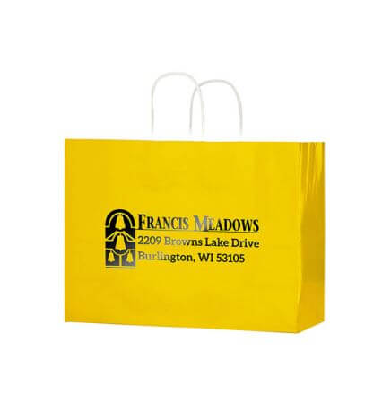 Color Gloss Paper Shopper Tote Bag (16"x6"x13") - Foil Stamp