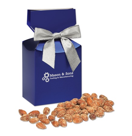 BBQ Smoked Almonds in Metallic Blue Gift Box