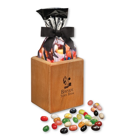Hardwood Pen & Pencil Cup with Gourmet Jelly Beans