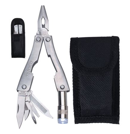 Metal Multi-Function Pliers With Tools And Flashlight In Case
