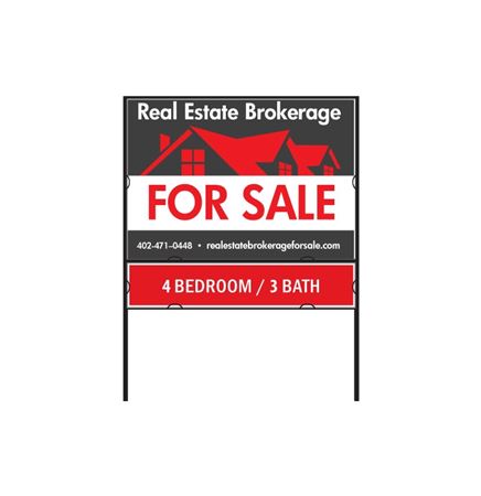 Real Estate Kit - 28" x 20" Double Sided Sign Full Color with Frame