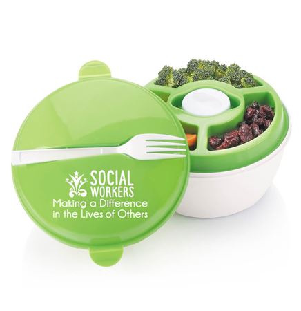 Social Workers: Making A Difference In The Lives Of Others Round Food Container With Compartments