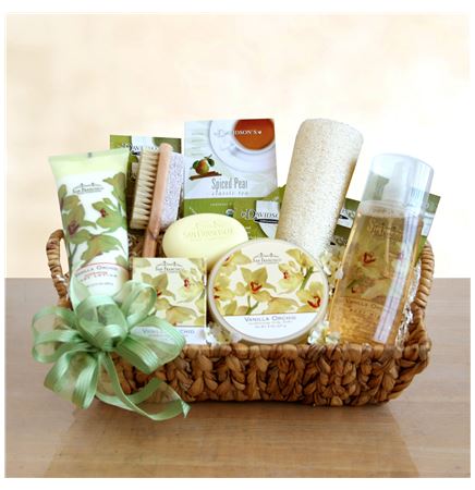 Elegant Orchid Spa Sensation Gift Basket