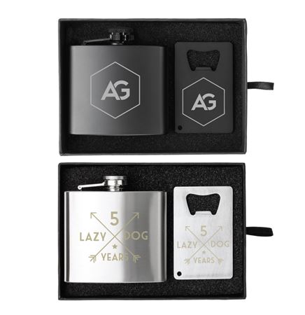 Crafter 5 Oz. Flask and Bottle Opener Gift Set