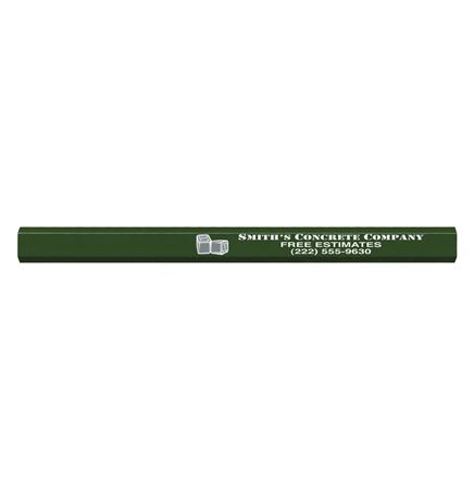 Made In The USA Carpenter 700™ Flat Medium Lead Solid Pencil (Dark Green)