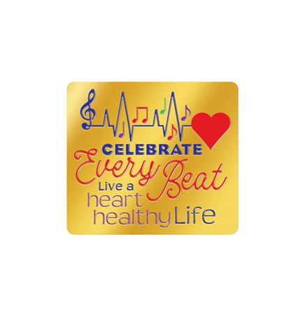 Celebrate Every Beat Live Heart Healthy Life Women's Heart-Health Awareness Lapel Pin & Presentation