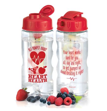 Get Pumped About Heart Health Fruit Infuser Water Bottle 22-oz.