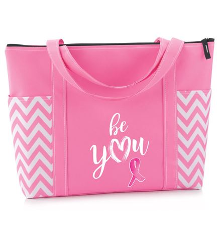 Be You Pink Chevron Tote